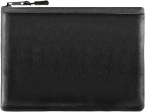 Fireproof Bank Bag, 7.9 x 11.4 Inch Zipper Money Bags for Cash and Passports, Waterproof Money Bag with Lock for Men & Women, Grey