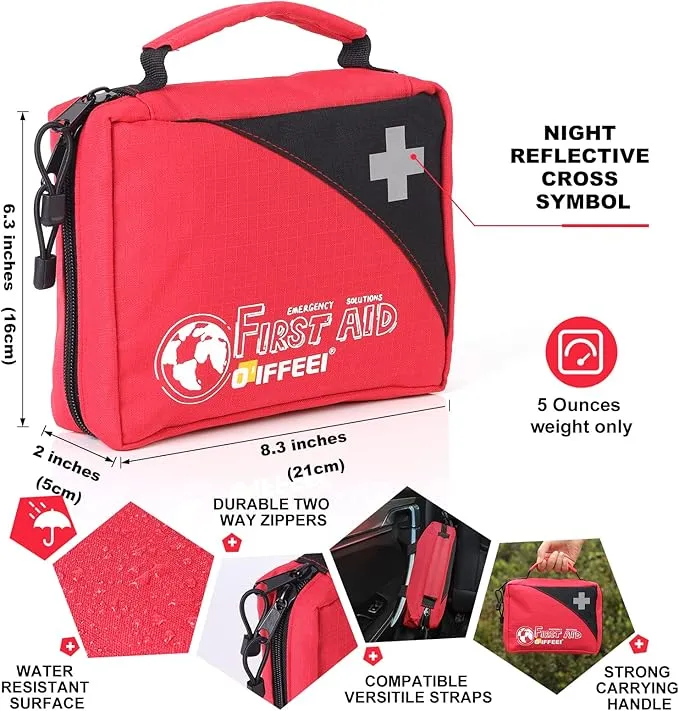 First Aid Bags Empty, Compact Trifold Emergency Medical bag for Camping Hiking Travel Car Home Office (BAG ONLY)