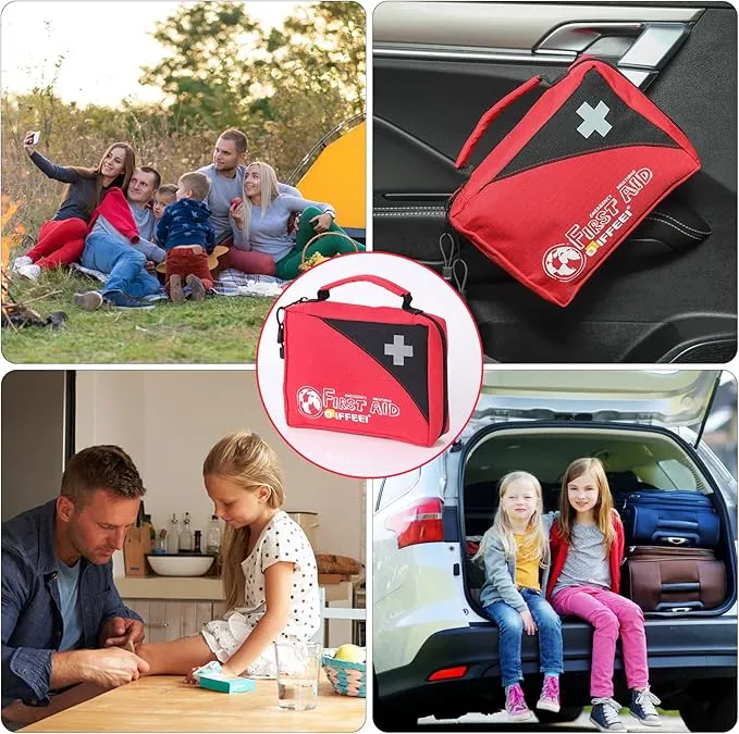 First Aid Bags Empty, Compact Trifold Emergency Medical bag for Camping Hiking Travel Car Home Office (BAG ONLY)