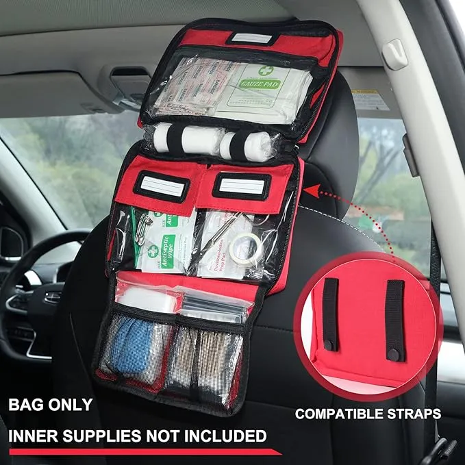 First Aid Bags Empty, Compact Trifold Emergency Medical bag for Camping Hiking Travel Car Home Office (BAG ONLY)