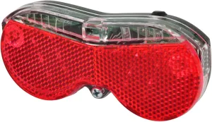 Fischer Battery LED Rear Light for Pannier Rack with Integrated Reflector, Orange