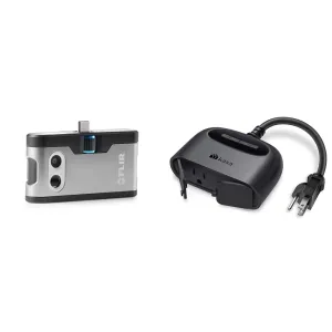 FLIR ONE Gen 3 - Android - Thermal Camera for Smart Phones - with MSX Image Enhancement Technology & Kasa Outdoor Smart Plug, Smart Home Wi-Fi Outlet with 2 Sockets, IP64 Weather Resistance