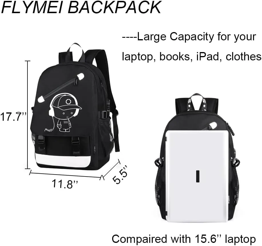FLYMEI Backpack for School Boys Backpacks for Kids Anime Bookbag for Middle School Bags Waterproof Travel Back Pack