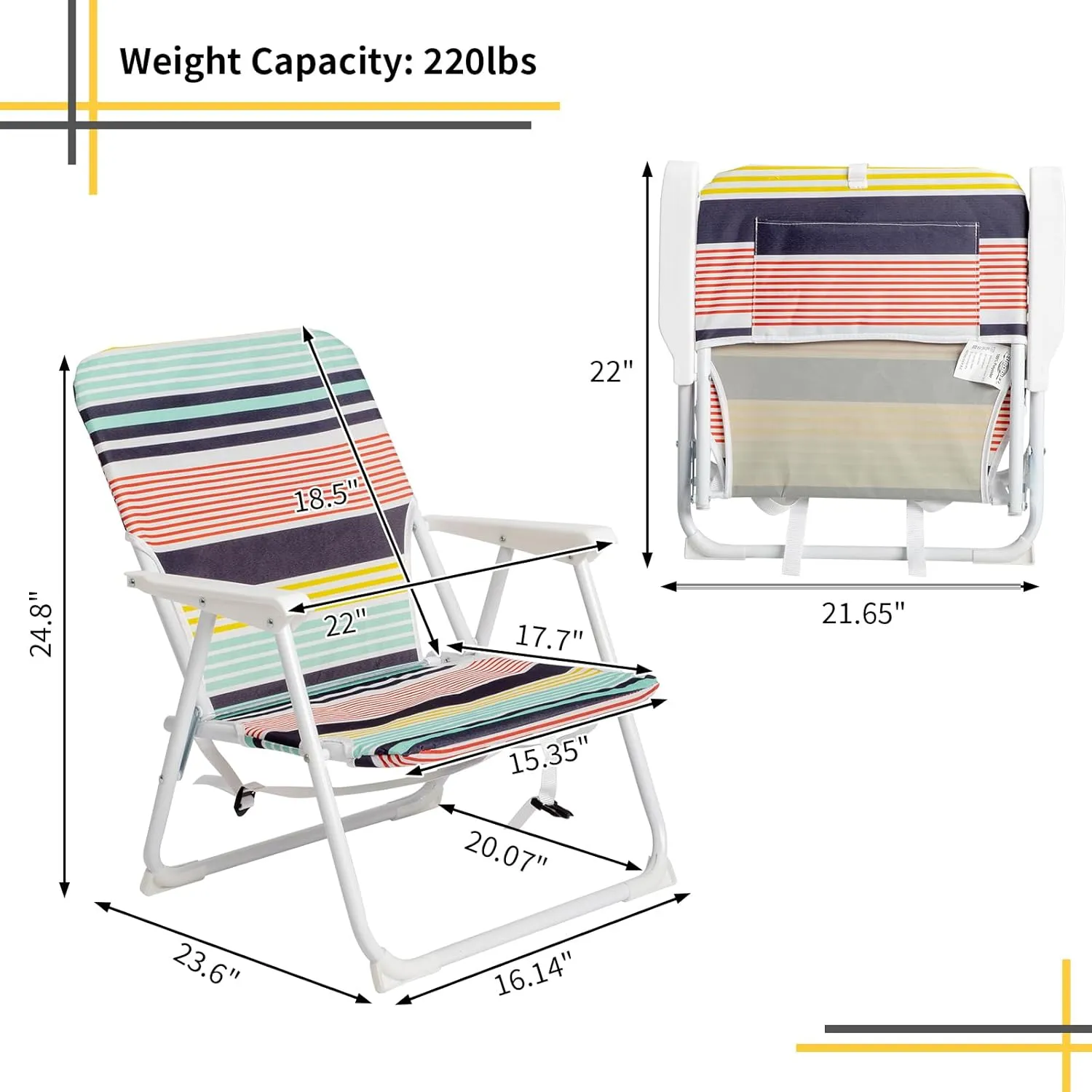 Folding Backpack Beach Chairs for Adults,Patio Lightweight Camping Chair(Only 5 Lbs),Folding Backpack Beach Chair,Portable Foldable Outdoor Camping Chair for Beach, Picnic, Barbeques,Sunbathing,Travel