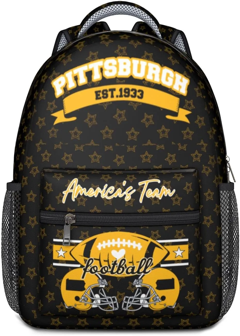 Football Backpack for Boys Girls, High Capacity Football Laptop Bag Casual Daypack For Adults Men Fan Gifts