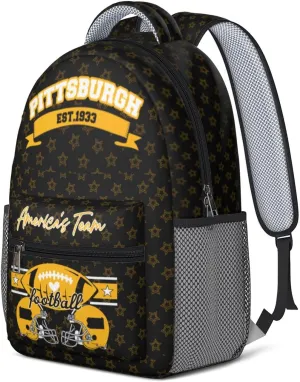 Football Backpack for Boys Girls, High Capacity Football Laptop Bag Casual Daypack For Adults Men Fan Gifts