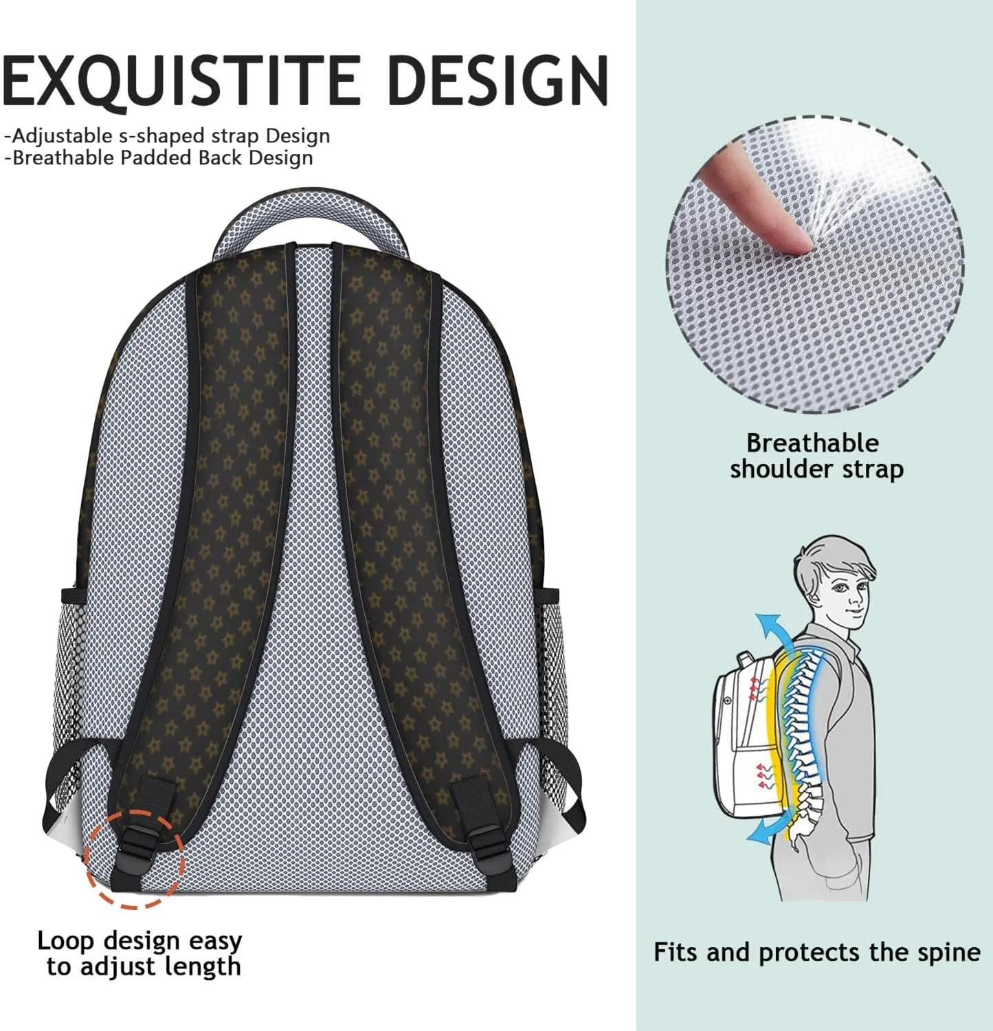 Football Backpack for Boys Girls, High Capacity Football Laptop Bag Casual Daypack For Adults Men Fan Gifts