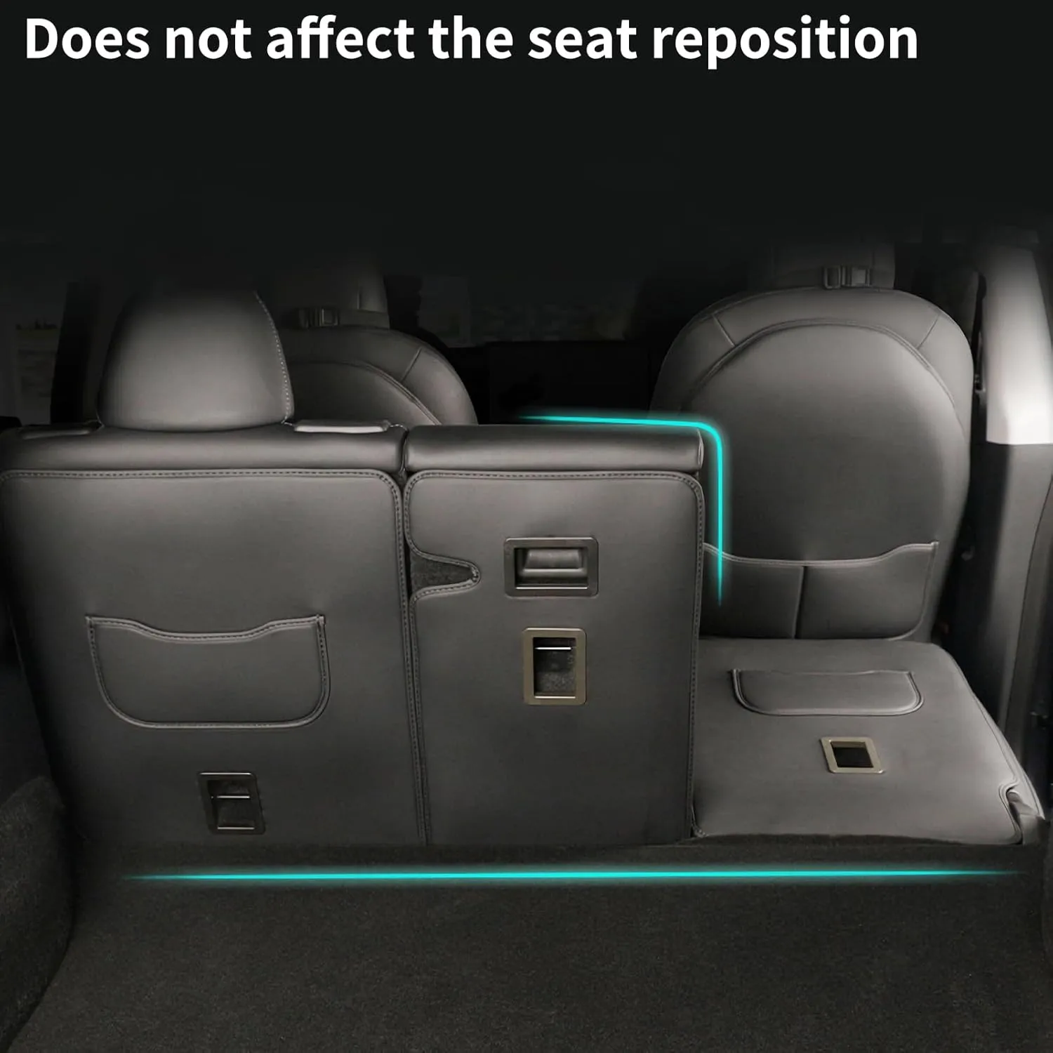 for Tesla Model Y Trunk Mat, 2023-2023,2024, Tesla Model Y 5-seat Accessory, All-Weather Leather Trunk mat, Heavy Duty Non-Slip Suitcase Protector (Rear Seat Back Protector【for Model Y】)