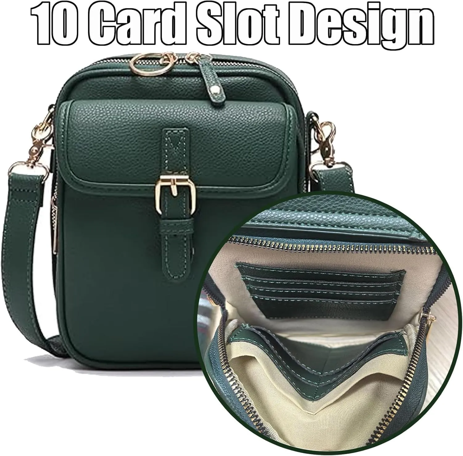 Forcipower Crossbody Bag, Anti-Theft Large Capacity Multifunctional Crossbody Bag, Adjustable Shoulder Strap with Card Slots