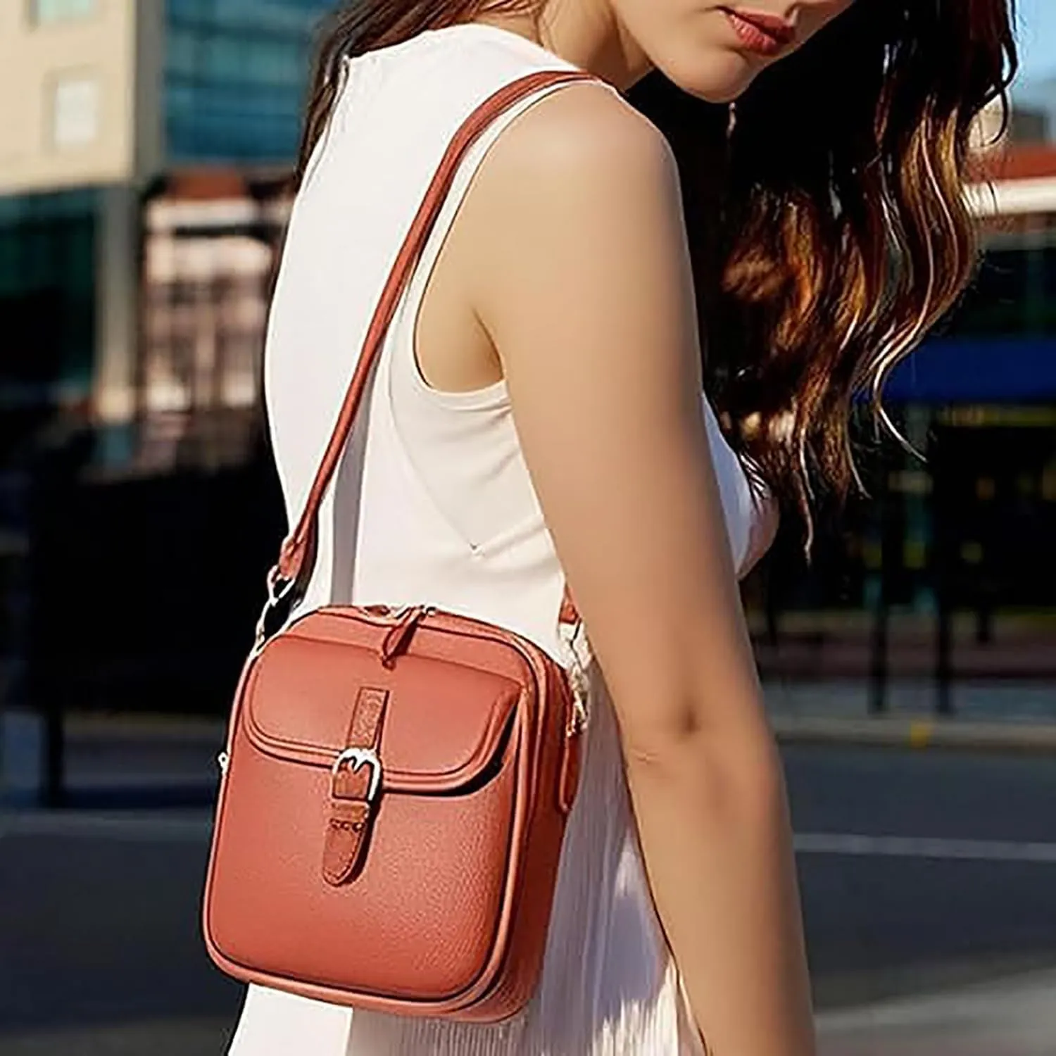 Forcipower Crossbody Bag, Anti-Theft Large Capacity Multifunctional Crossbody Bag, Adjustable Shoulder Strap with Card Slots