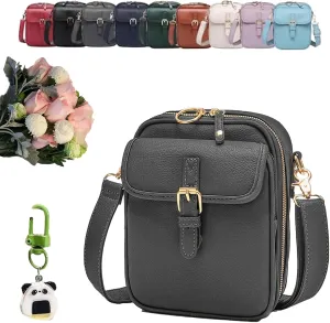 Forcipower Crossbody Bag, Urvashi Crossbody Leather Bag with Built in Wallet,Vintage Messenger Bag
