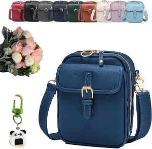 Forcipower Crossbody Bag, Urvashi Crossbody Leather Bag with Built in Wallet,Vintage Messenger Bag