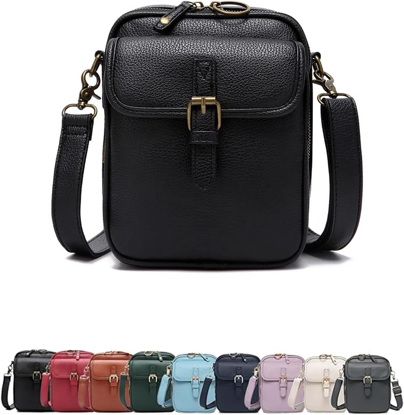 Forcipower Crossbody Bag,2025 New Upgraded Urvashi Crossbody Leather Bag,with Built in Wallet,Vintage Anti-Theft