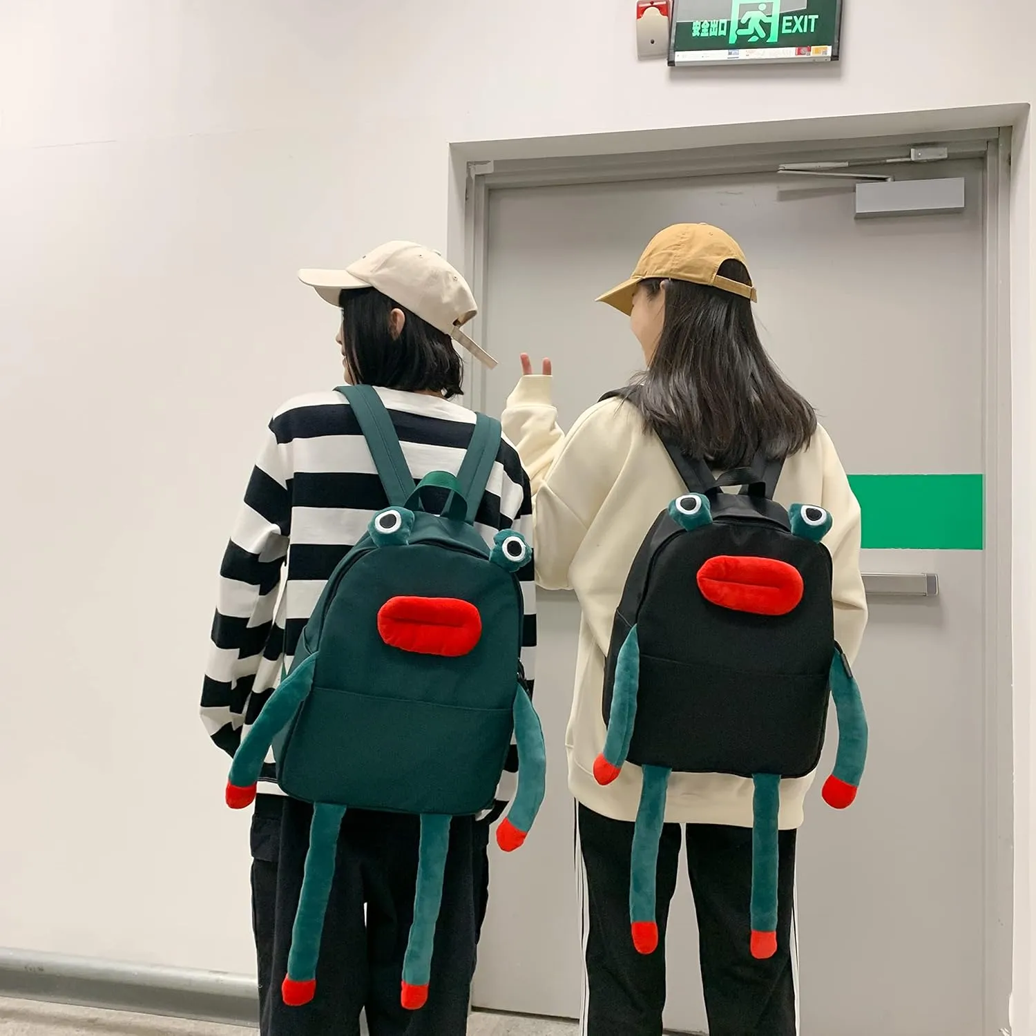 Frog Backpack Purse for Women - Student Frog Cartoon Bag Travel Daypack Casual Fashion Work Shopping Small Bag,Navy