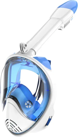 Full Face Snorkel Mask, Snorkeling Gear with Detachable Camera Mount,Panoramic 180° View, Anti-Fog Anti-Leak Snorkling Set for Man and Women