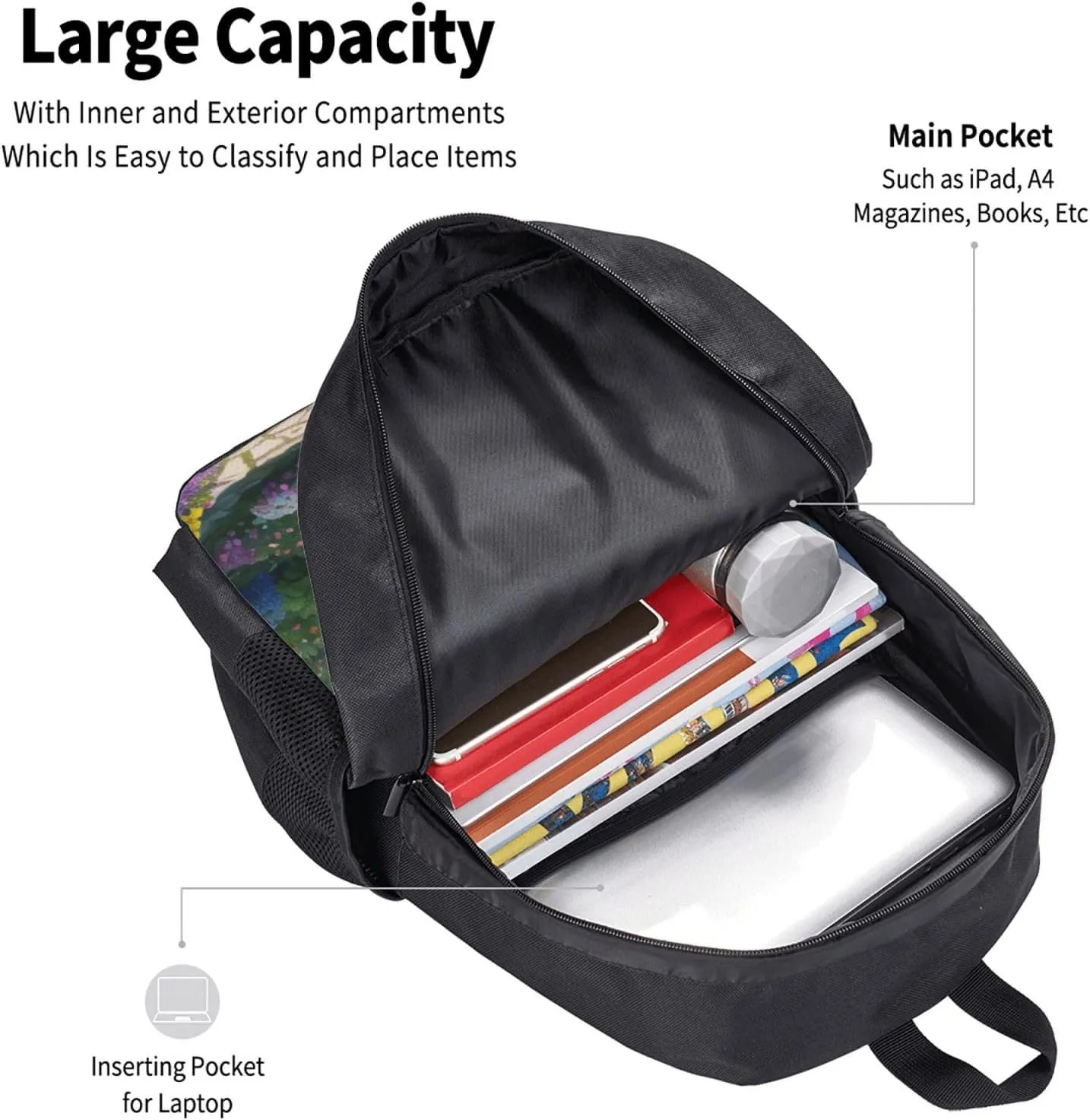 Full Of Plants Backpack Lightweight Simple Casual Backpack Shoulder Bags Large Capacity Laptop Backpack