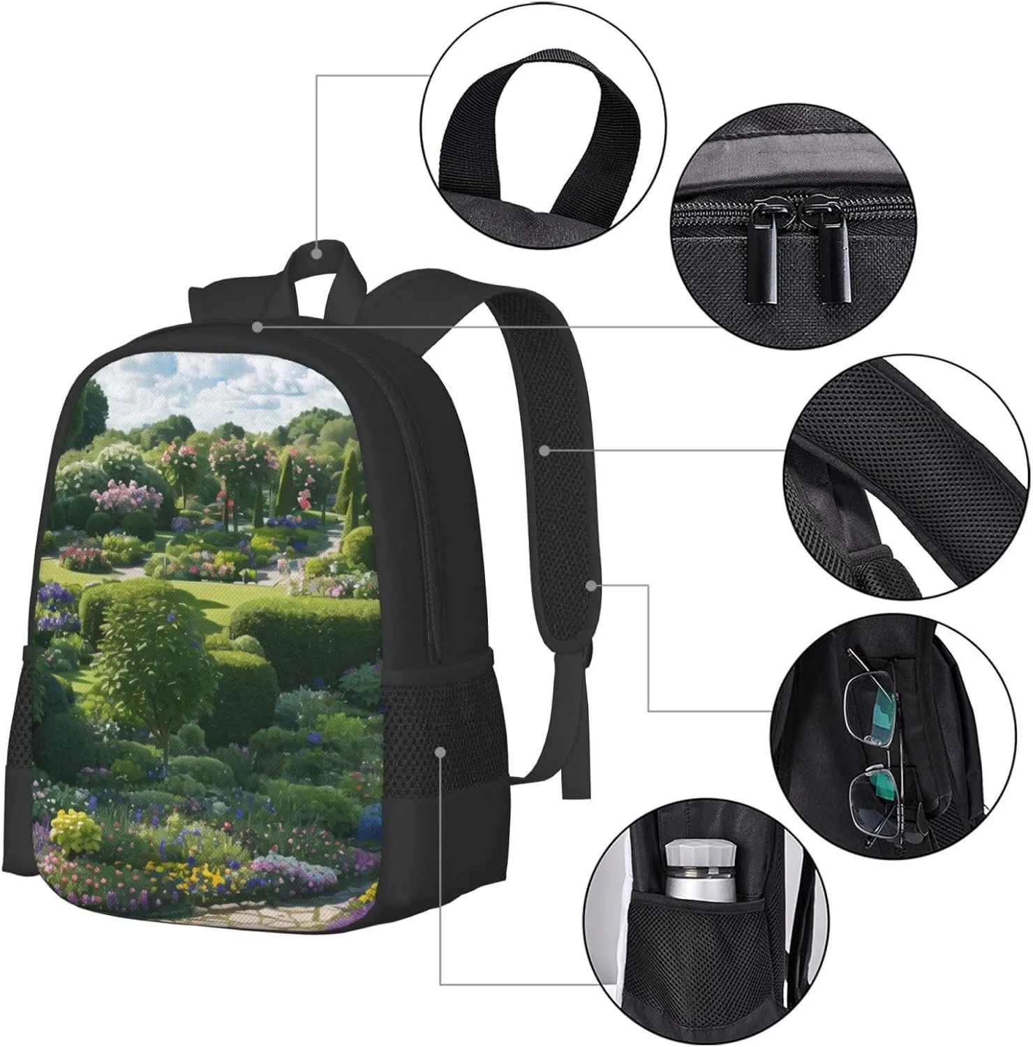 Full Of Plants Backpack Lightweight Simple Casual Backpack Shoulder Bags Large Capacity Laptop Backpack