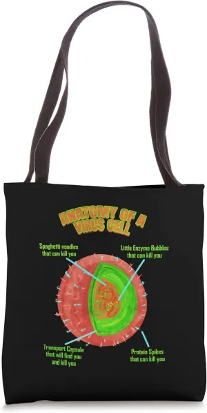 Funny Anatomy of a Virus Cell - Microbiologist Tote Bag