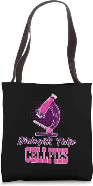 Funny Biologists Take Cellfies Molecules Of Life Biology Tote Bag