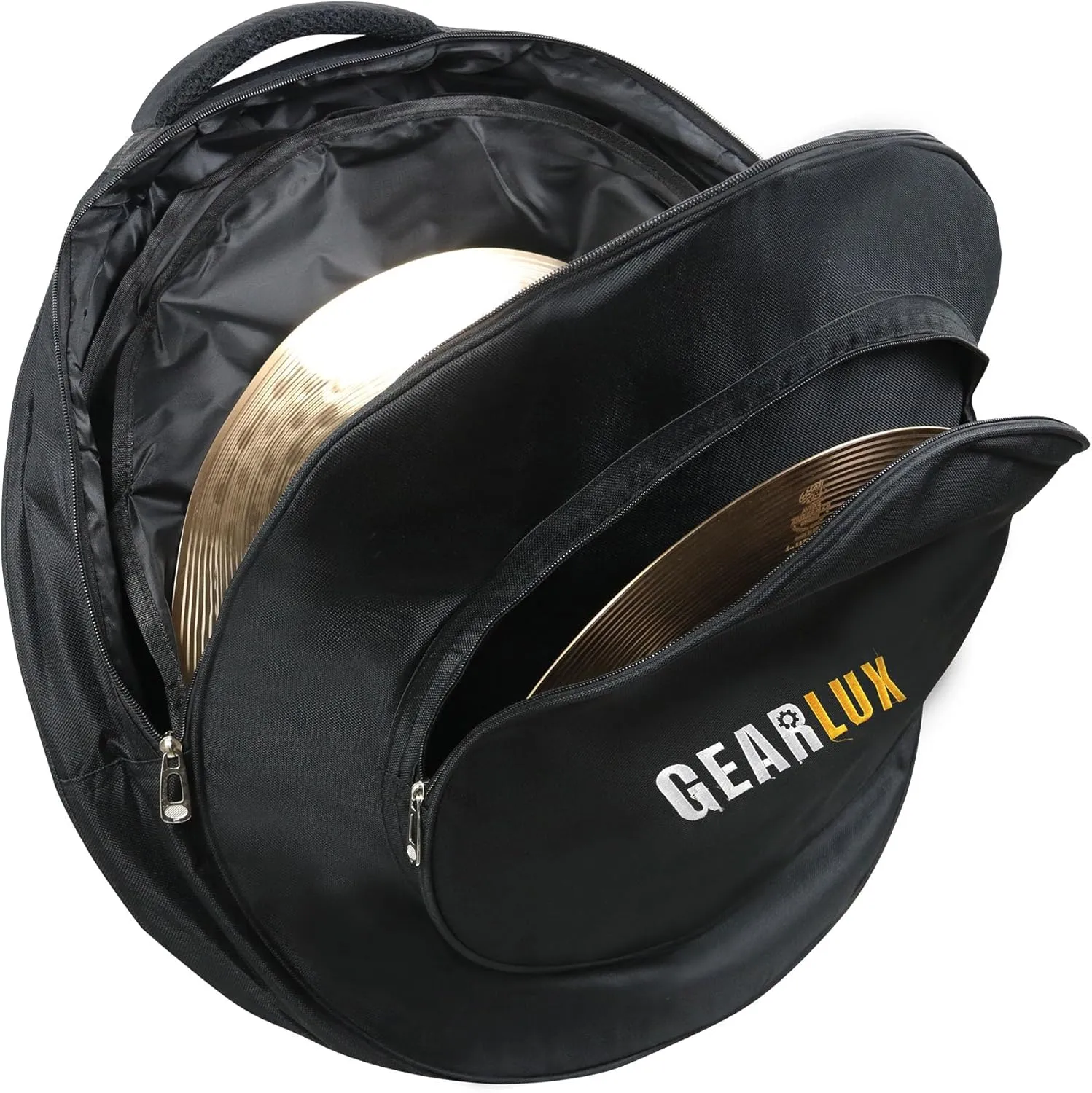 Gearlux 22-Inch Cymbal Bag for Crash, Hi-Hats, and Drum Cymbals - Black