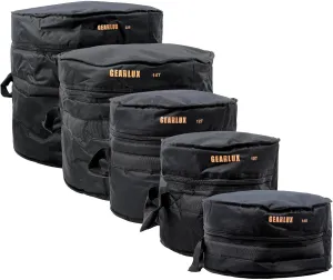 Gearlux 5-Piece Drum Bag Set with 10mm Padding for 10" Tom, 12" Tom, 14" Tom, 14" Snare, and 22" Bass Drum