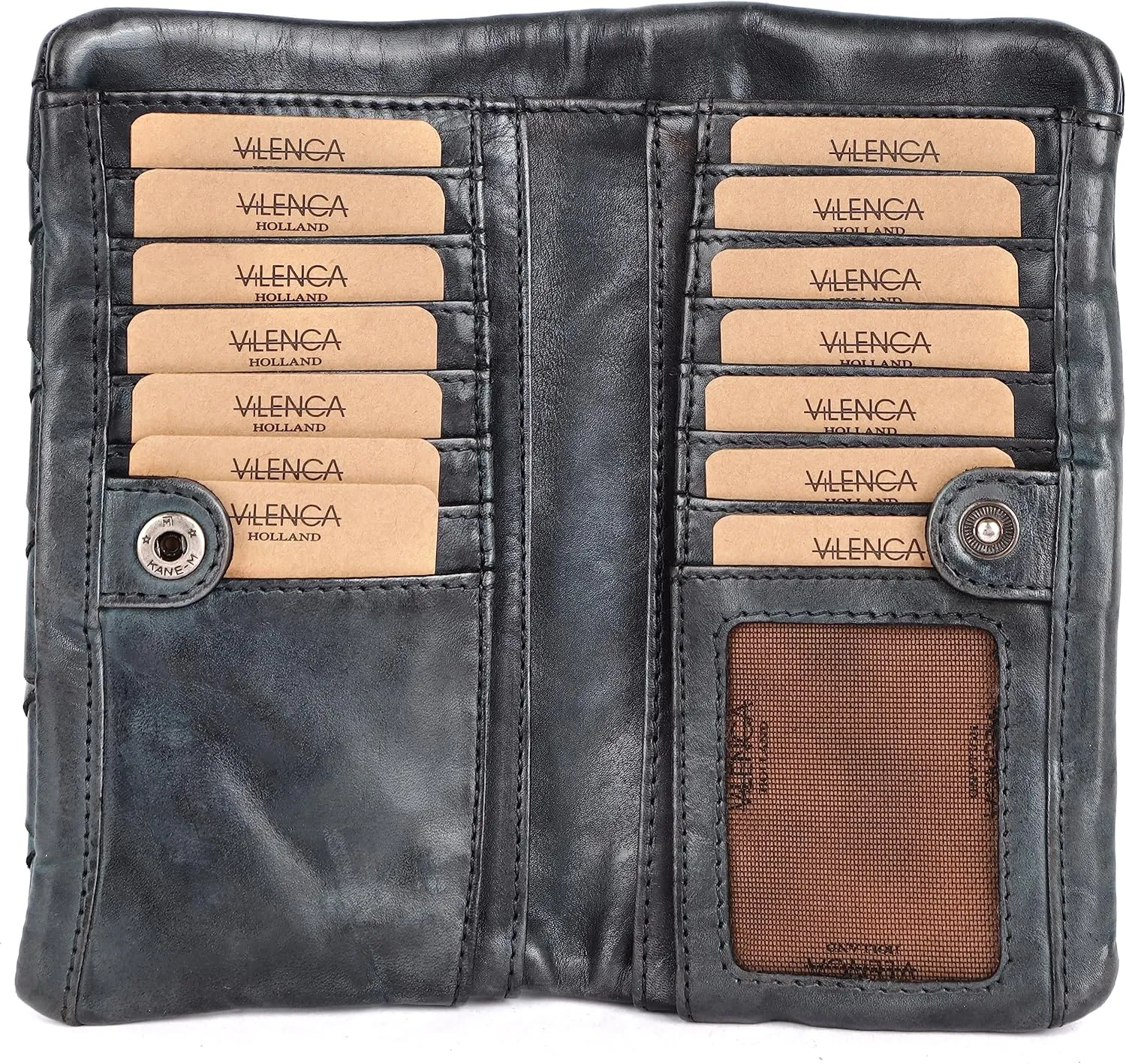 Genuine Leather Wallets for Women, Small Wallet for Ladies Zipper Coin Purse Credit Card Holder with Strap (VL-167-GREY)