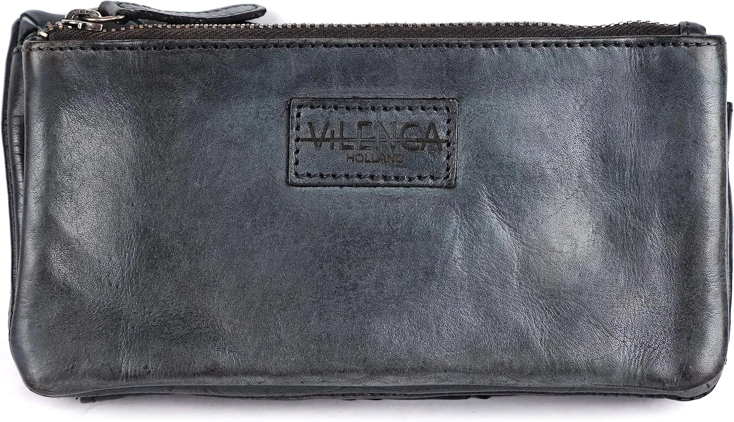 Genuine Leather Wallets for Women, Small Wallet for Ladies Zipper Coin Purse Credit Card Holder with Strap (VL-167-GREY)
