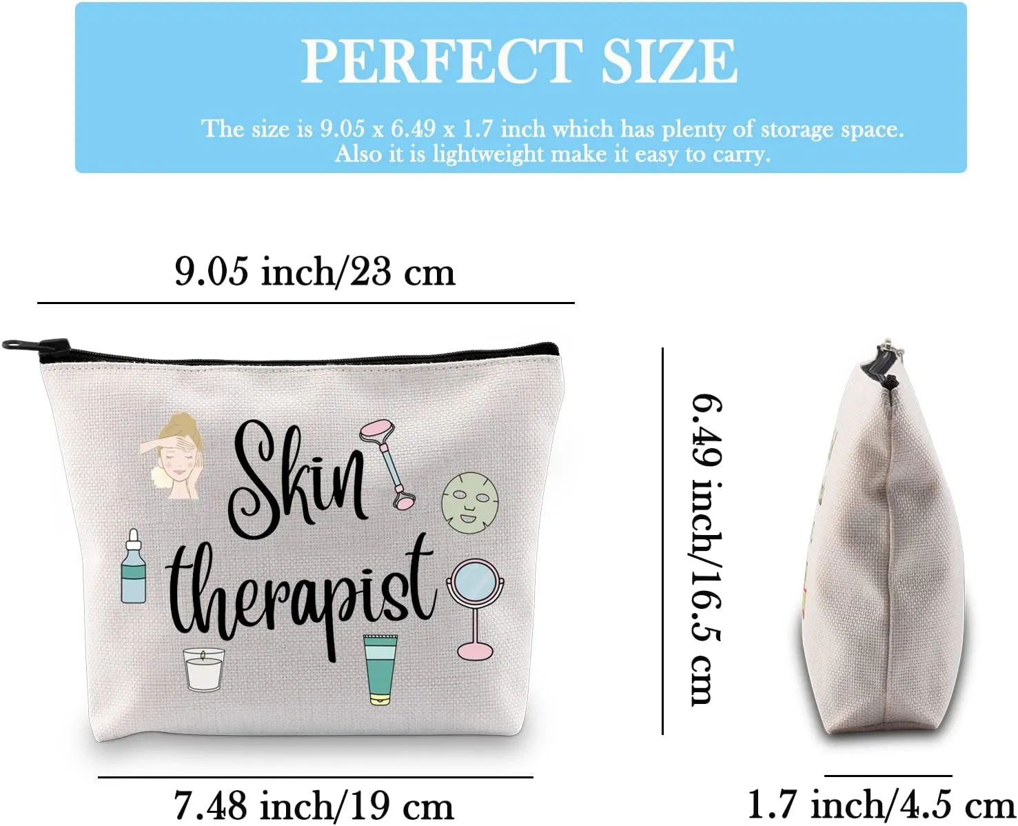 GJTIM Skin Therapist Gift Skin Care Technician Esthetician Zipper Pouch Therapist Appreciation Gift for Dermatologist
