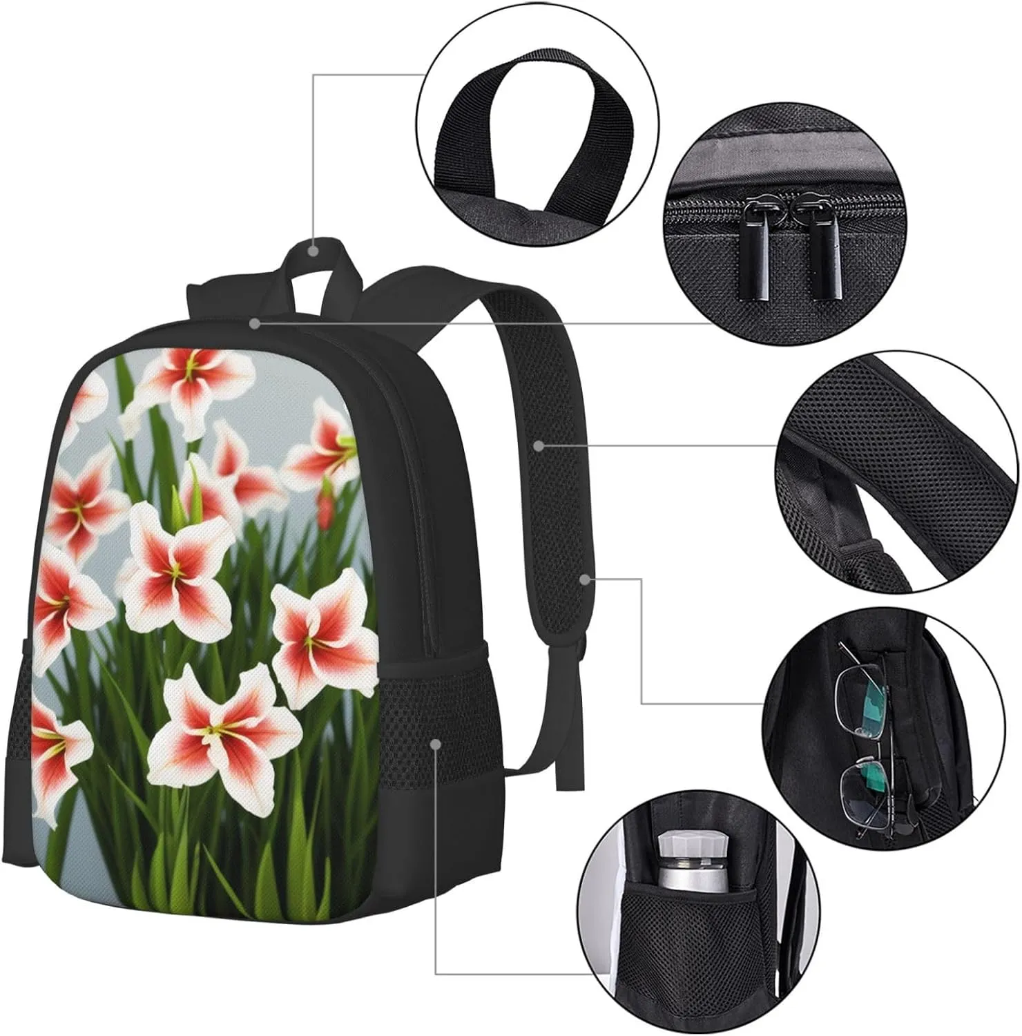 Gladioluses Backpack Lightweight Simple Casual Backpack Shoulder Bags Large Capacity Laptop Backpack