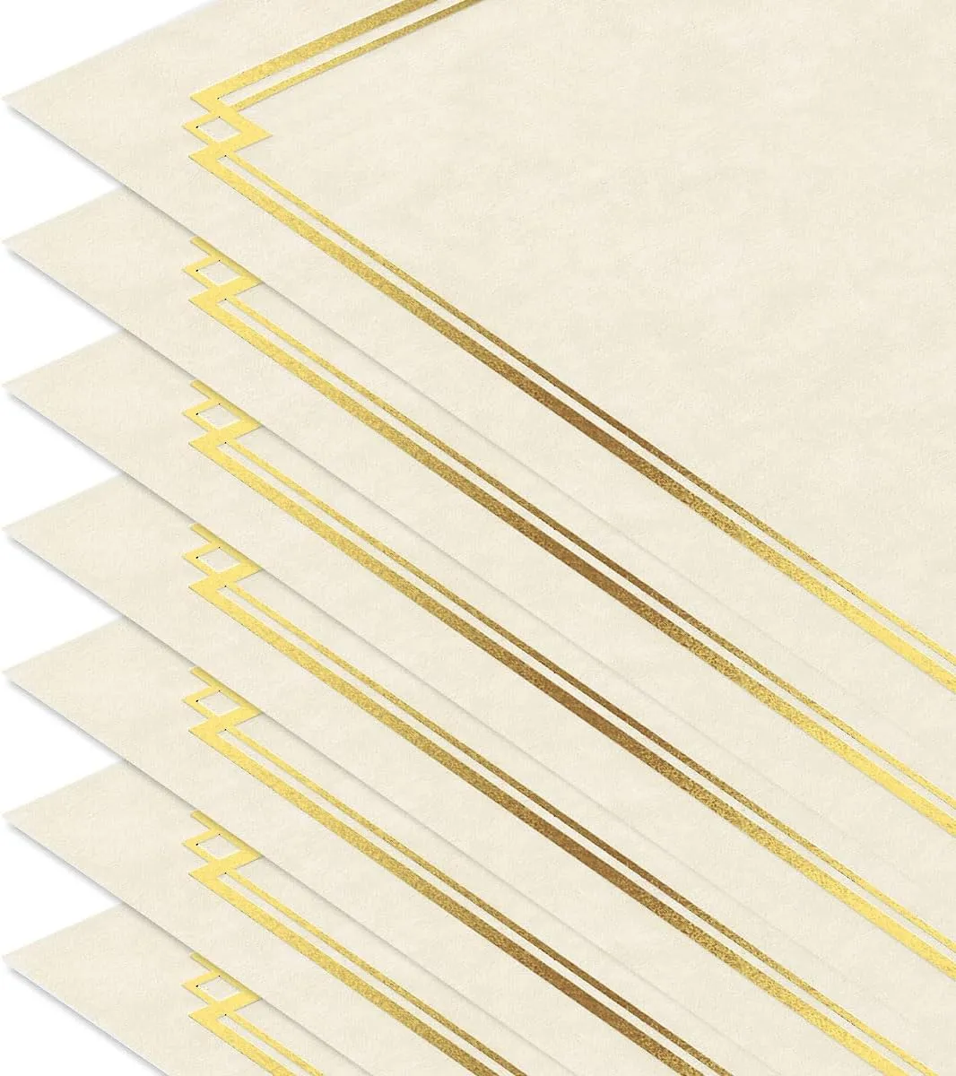 Gold Foil on Cream Certificate Paper - Pack of 25, 8-1/2" x 11" Parchment, Laser & Inkjet Printer Compatible, for Office, Business Awards, Graduation, School Diplomas