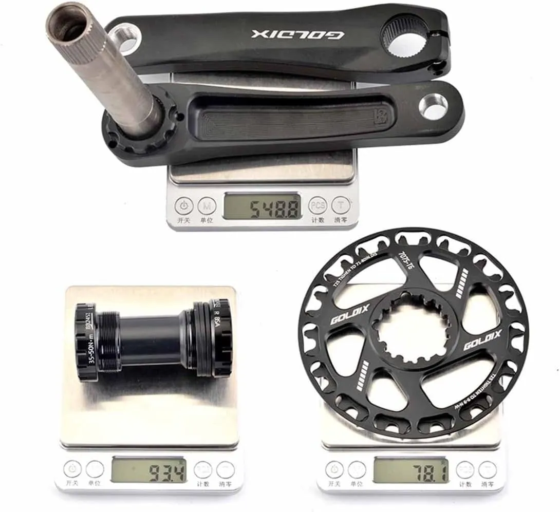 GOLDIX Cranksets 160mm Hollow Integrated Crankarms 28/30/32/34/36T Chainring Aluminum Alloy Crankset for 7-12 Speed Children's Folding Bicycle with Bearing (Color : 30T, Size : 155mm)