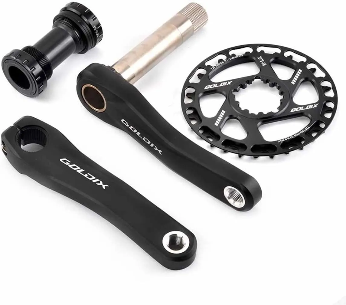 GOLDIX Cranksets 160mm Hollow Integrated Crankarms 28/30/32/34/36T Chainring Aluminum Alloy Crankset for 7-12 Speed Children's Folding Bicycle with Bearing (Color : 30T, Size : 155mm)
