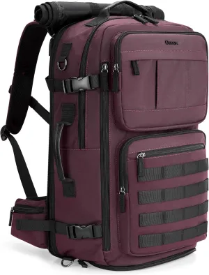 Gonex Travel Backpack, Large Carry-On Nylon Duffle Bag, 3-in-1 Convertible Laptop Bag for Men & Women, Durable for Work & Weekend Travel (Dark Red)