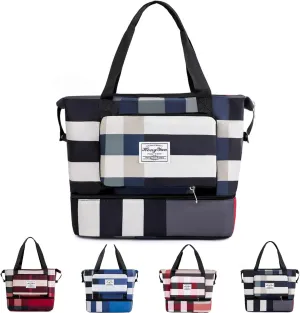Gpmsign Travel Bag, High-Capacity Double-Layer Wet Separation Travelling Bag, Double Layer Wet Separation Travel Bag (Black-B)