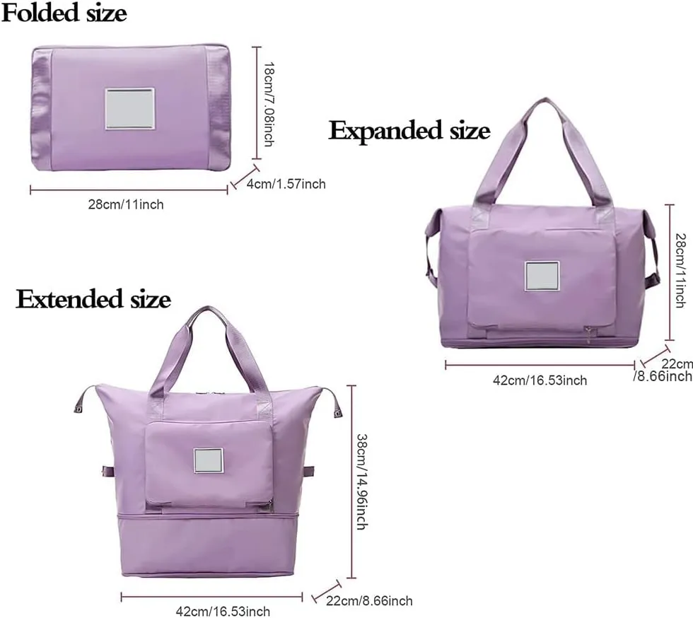 Gpmsign Travel Bag, High-Capacity Double-Layer Wet Separation Travelling Bag, Double Layer Wet Separation Travel Bag (Cherry Blossom Powder)