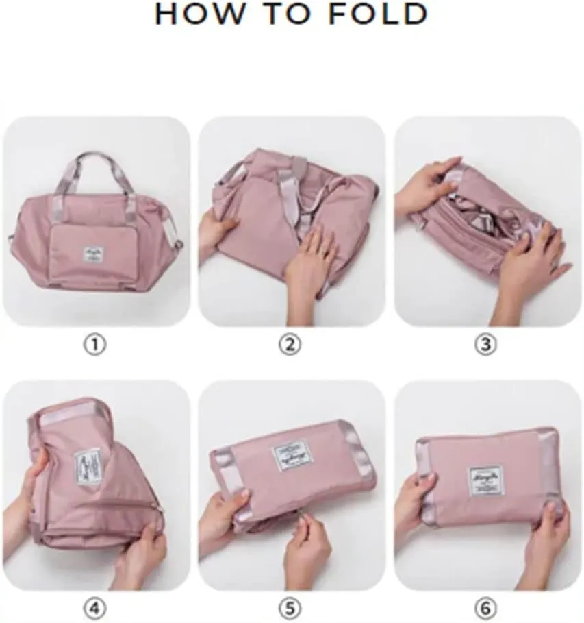Gpmsign Travel Bag, High-Capacity Double-Layer Wet Separation Travelling Bag, Double Layer Wet Separation Travel Bag (Cherry Blossom Powder)