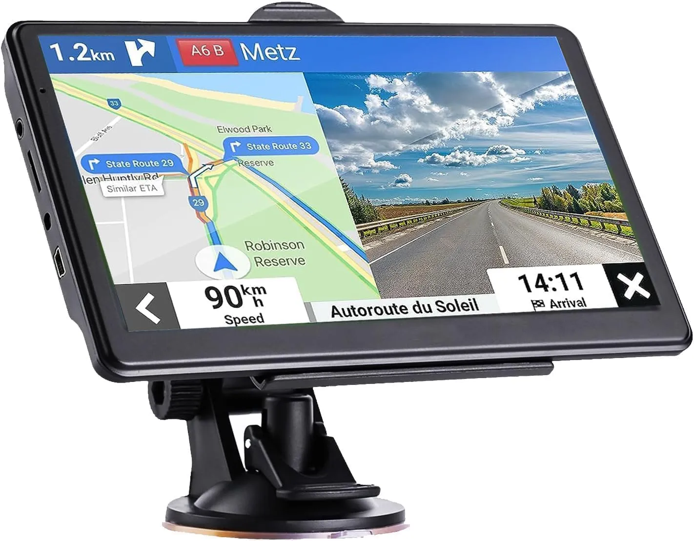 GPS Navigation for Car （7 Inch） ，USA Edition 2025 (Free Lifetime Updates) Turn-by-Turn Voice and Lane Guidance, Speed and Red Light Warning