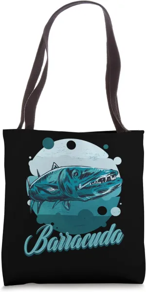 Great Barracuda Cuda Fishing Wildlife Saltwater Fish Art Tote Bag