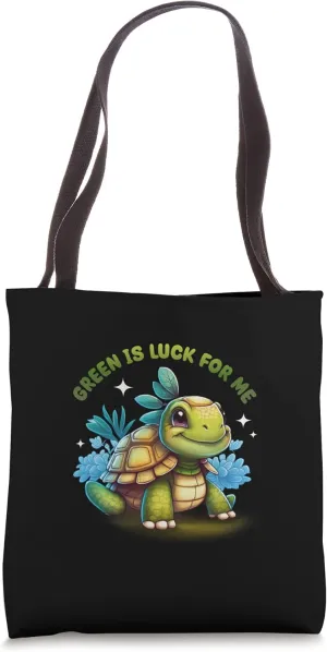 Green Is Luck For Me Reptile Animal Turtle Tote Bag