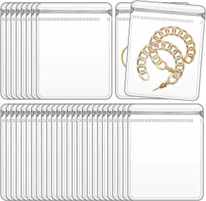 GSXRB PVC Anti Tarnish Jewelry Bags,Jewelry Bags Clear Plastic. Jewelry Pouch for Jewelry Rings and Earrings (prepunched4.33 * 4.33)