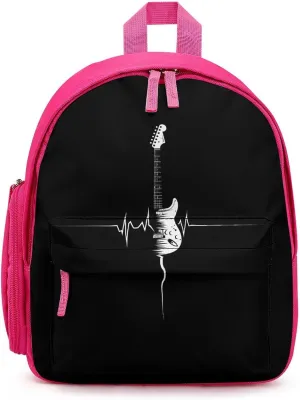 Guitar EKG Heartbeat Cute Backpack Lightweight Mini Shoulder Bag Travel Daypack for Camping Picnic