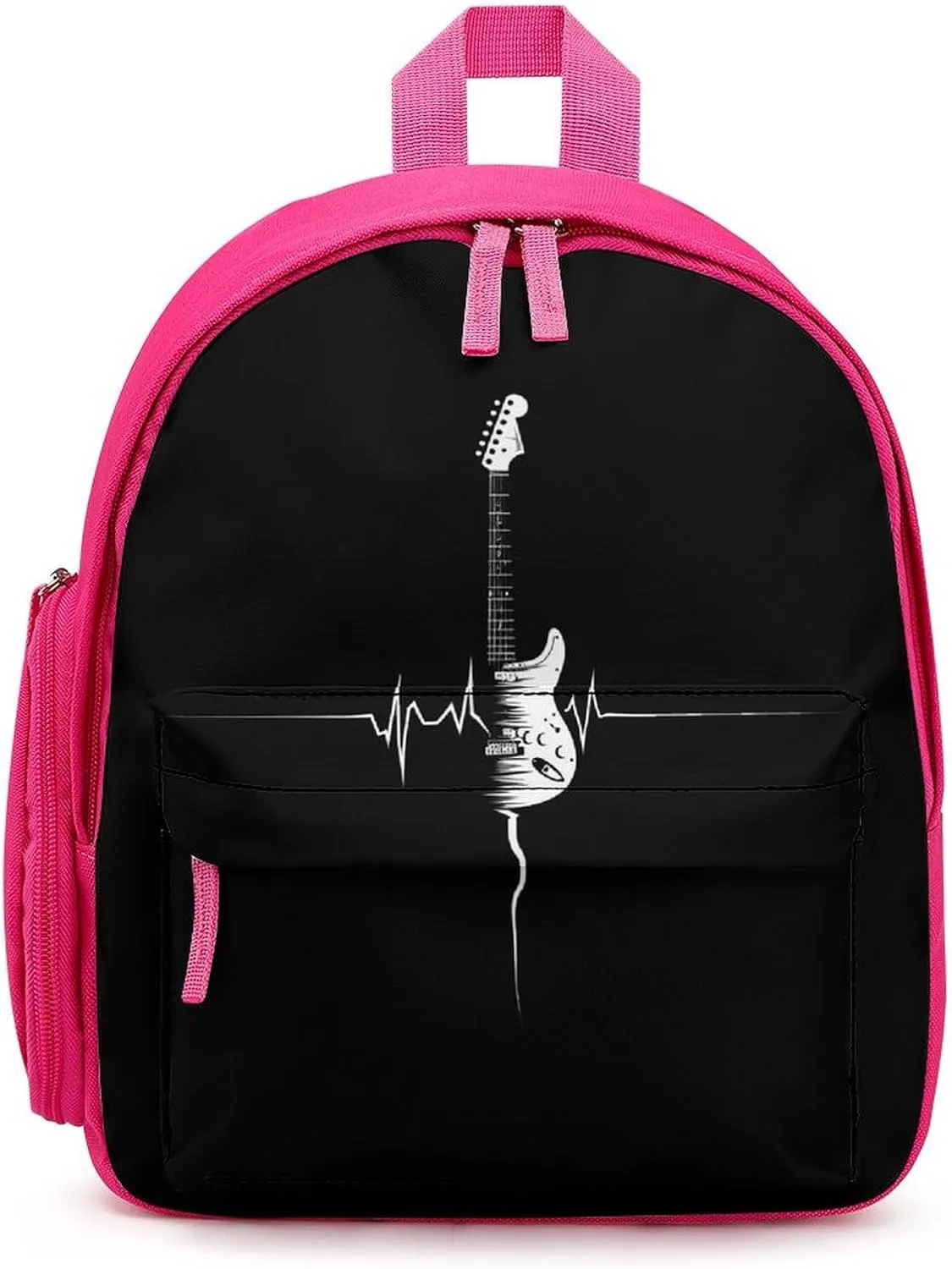 Guitar EKG Heartbeat Cute Backpack Lightweight Mini Shoulder Bag Travel Daypack for Camping Picnic