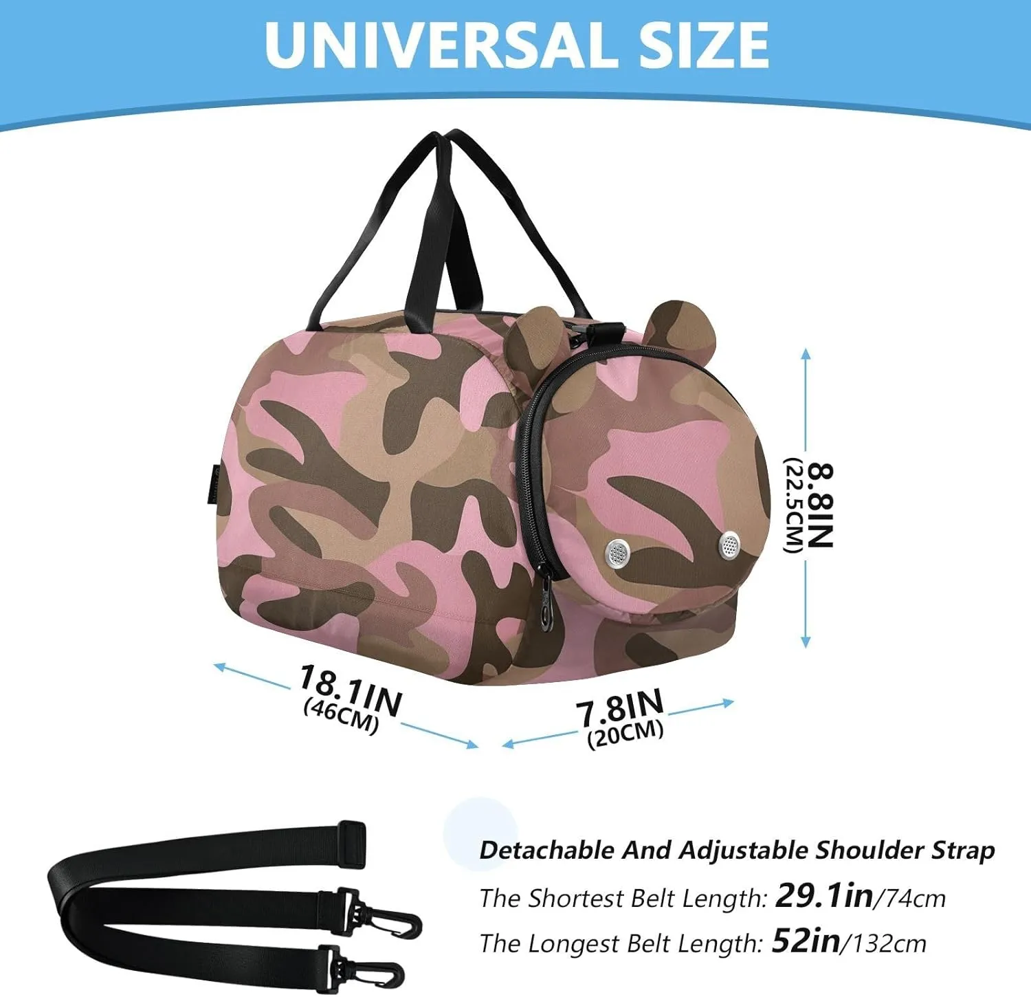 GuoChe Black Crossbody Bags with Shoes Compartment Practical Handbags for Go shopping