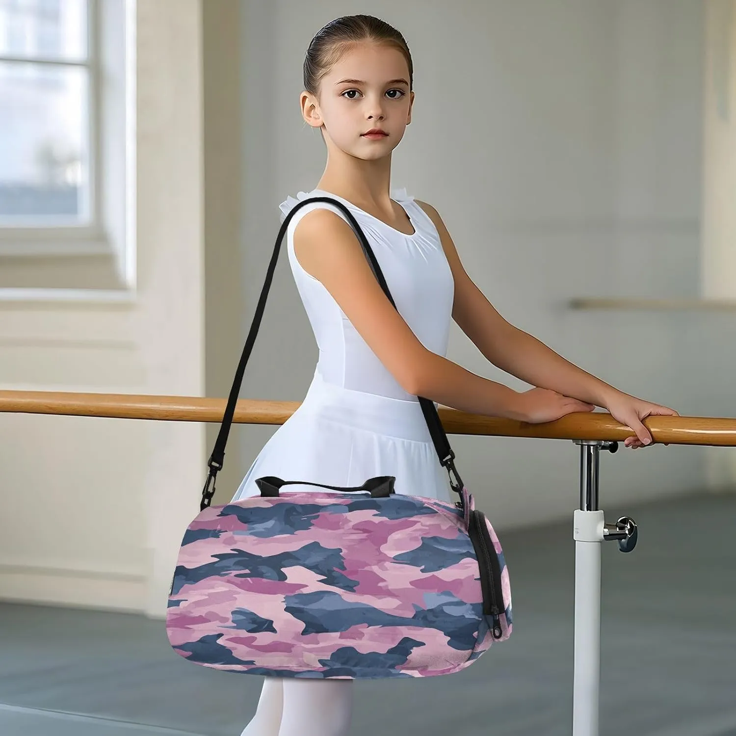 GuoChe Black Crossbody Bags with Shoes Compartment Practical Handbags for Go shopping
