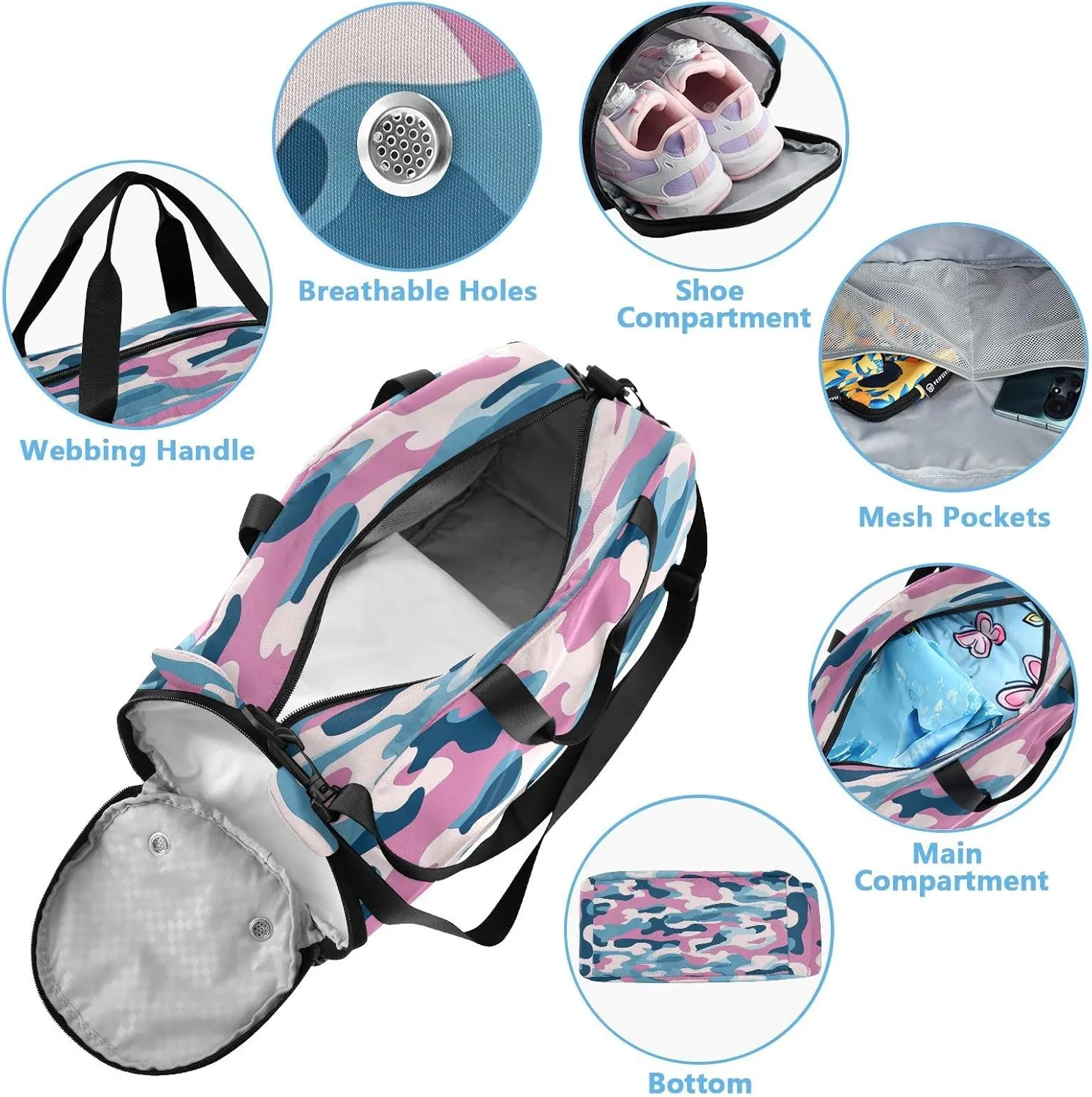 GuoChe Mini Crossbody Bags with Shoes Compartment Practical Small Shoulder Bags for For Hiking Traveling
