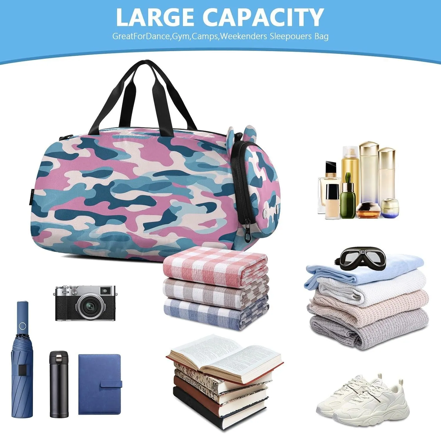 GuoChe Mini Crossbody Bags with Shoes Compartment Practical Small Shoulder Bags for For Hiking Traveling
