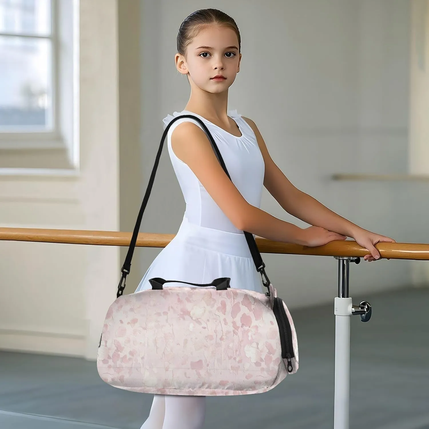 GuoChe Small Black Crossbody Purse with Shoes Compartment Practical Over Shoulder Purse for Walk dog