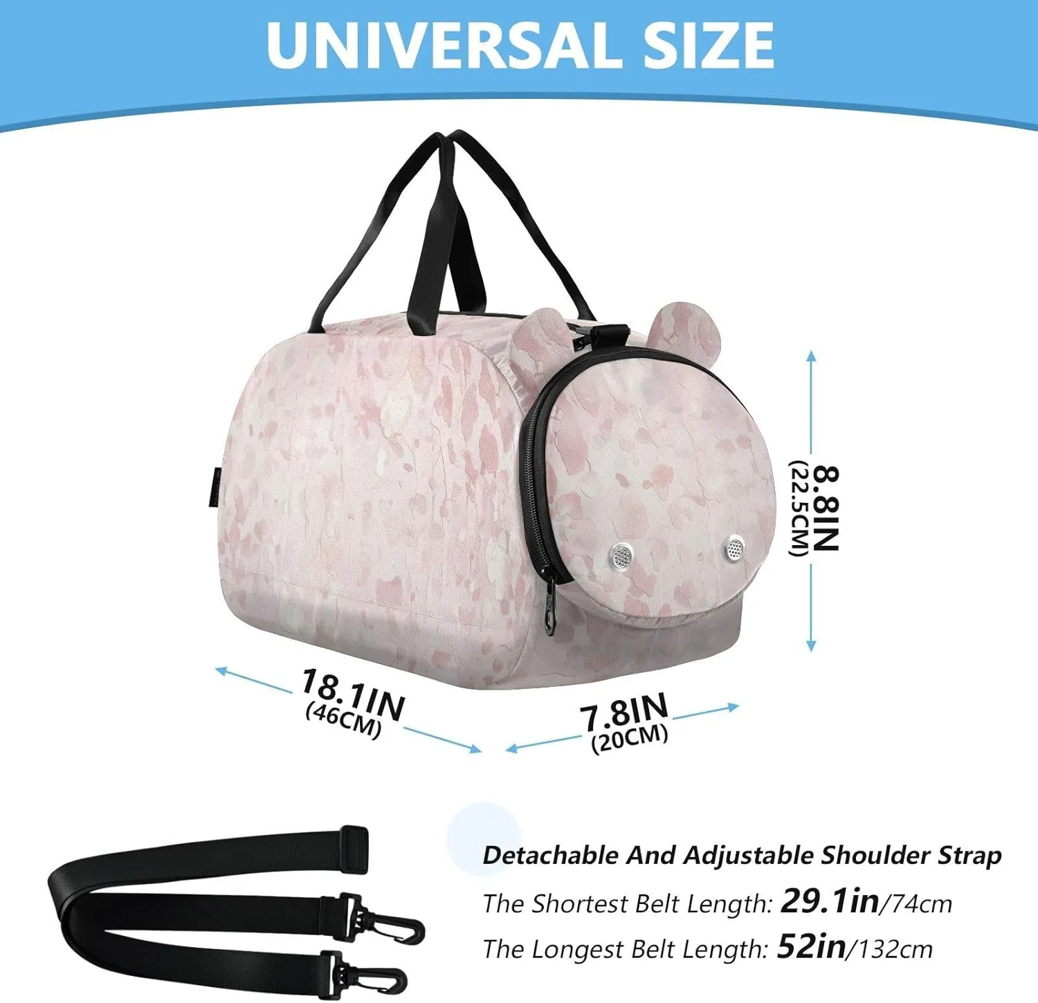 GuoChe Small Black Crossbody Purse with Shoes Compartment Practical Over Shoulder Purse for Walk dog