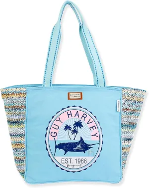 Guy Harvey Blue Marlin Canvas Tote Bag