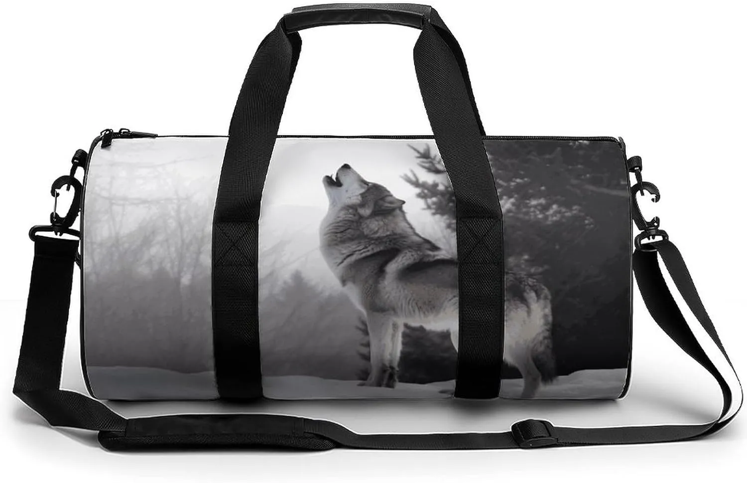Gym Bag for Men Women Howling Wolf Duffel Bag Overnight Bag with Compartment Gym Sackpac